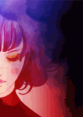 Anime Girl with Purple Hair