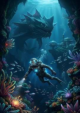 Deep Sea Diver Encounters Giant Sea Monster