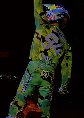 Motocross Rider in Camouflage Gear