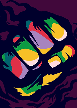 Abstract Fist with Colorful Shapes
