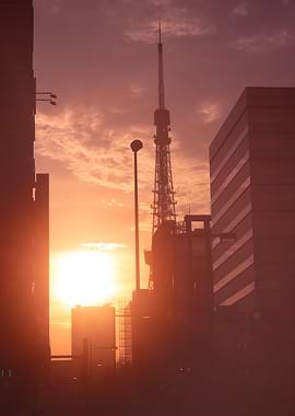Tokyo tower golden hour