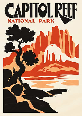 Capitol Reef National Park Vintage Poster