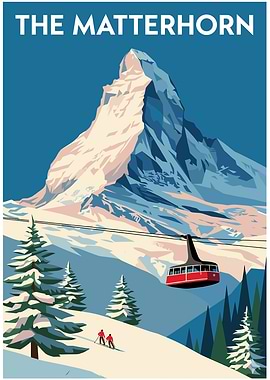 The Matterhorn Vintage Travel Poster