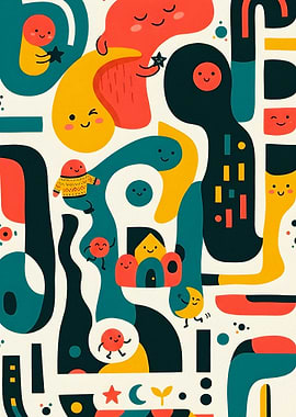 Whimsical Abstract Characters and Shapes