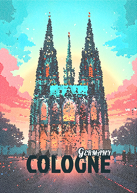 Cologne Mosaic Travel Poster
