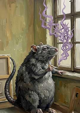 Rat Smoking by the Window