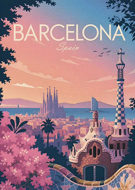 Barcelona Travel Poster