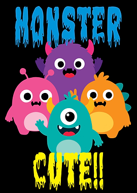Cute Monsters with Text