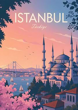 Istanbul Travel Poster