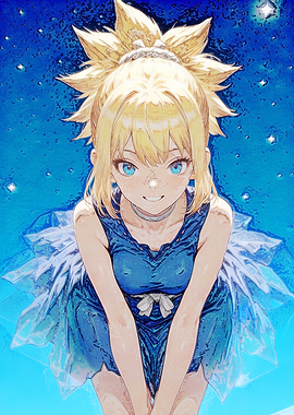 Konohaku in Blue Dress Under Stars