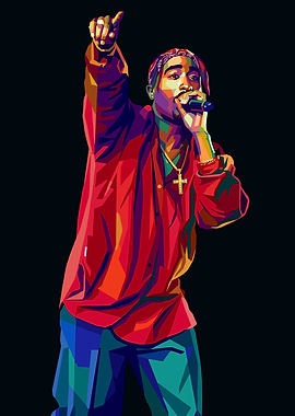 Tupac Shakur Pop Art Portrait