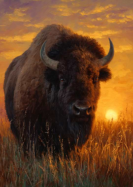 Bison at Sunset
