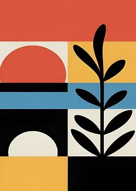 Abstract Plant and Geometric Shapes