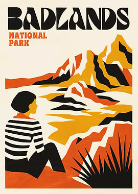 Badlands National Park Vintage Poster