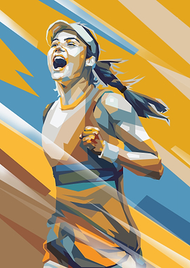 Tennis Player Celebrating Victory