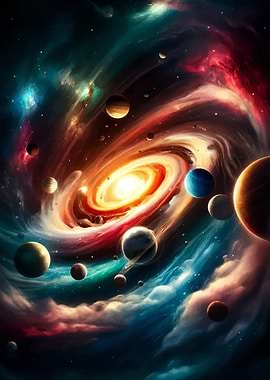 Cosmic Galaxy with Planets