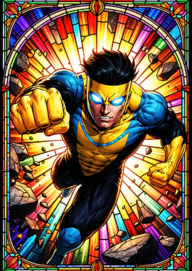 Invincible comic in Stained Glass
