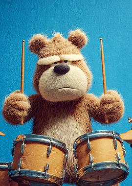 Grumpy Bear Drummer
