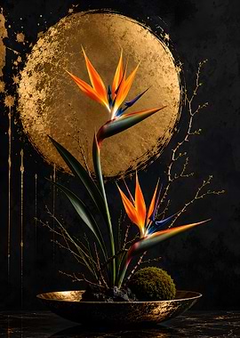 Golden Sun and Bird of Paradise arrangement