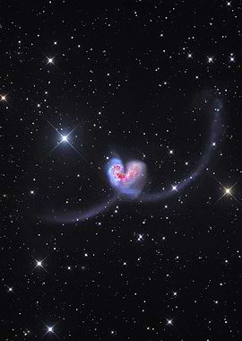 Heart-shaped colliding galaxies