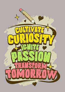 Inspirational Quote with Pencil and Stars