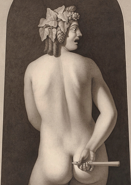 Naked Man with Grapes and Flute