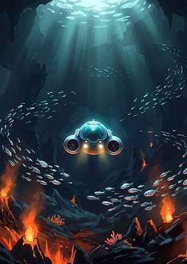 Subnautica 2 Submarines explore underwater volcanic vents