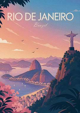 Rio de Janeiro Vintage Poster