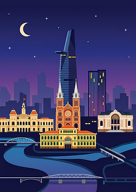 Ho Chi Minh City Skyline at Night