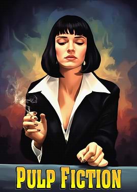 Pulp Fiction Mia Wallace Smoking