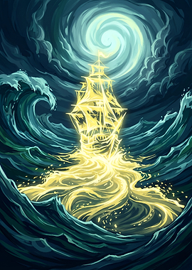 Ethereal Galleon in the Celestial Storm