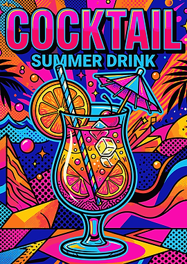Vibrant Summer Cocktail Poster