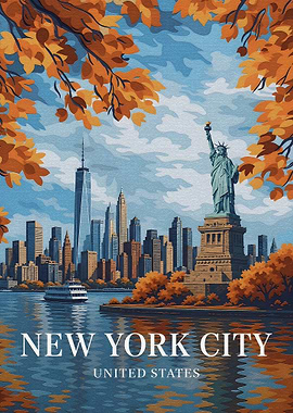 New York City Autumn Skyline