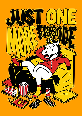 Funny Unicorn Watching TV Binge Watching