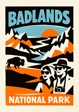 Badlands National Park Vintage Poster
