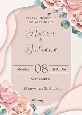 Wedding Invitation with Roses