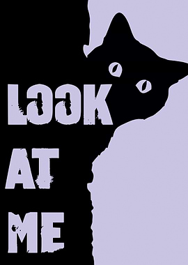 Cat Peeking with Text