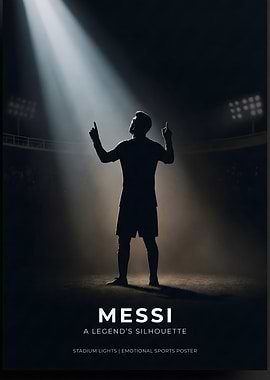 Messi Silhouette in Stadium Lights