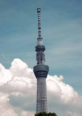 Tokyo Skytree against a cloudy sky
