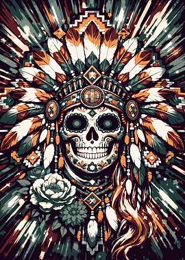 Sugar Skull Headdress Skull