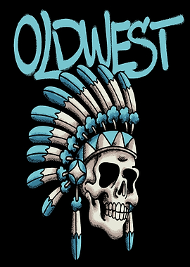 Old West Skull With Headdress