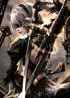 2B with Swords