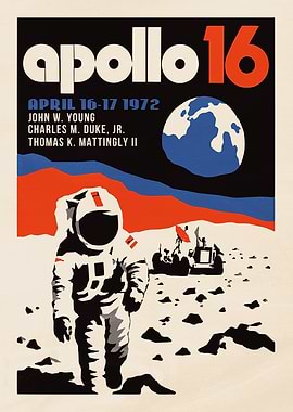 Apollo 16 Mission Poster