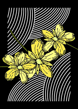 Yellow Flowers with Abstract Background