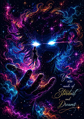 Cosmic Being with Stardust and Dreams