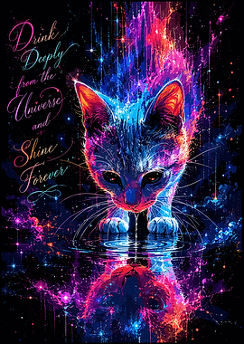 Cosmic Cat Drinking from Universe