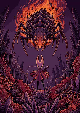 Hollow Knight Silksong Hornet Boss Fight Art