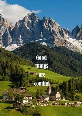 Inspirational Mountain Village Scene