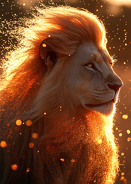 Majestic Lion in Golden Light