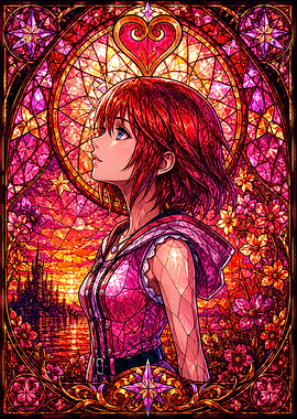 Kairi in Stained Glass Style